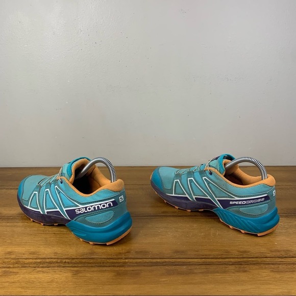 Salomon Speedcross Light Blue Orange Trail Running Shoe Size 6 - Picture 6 of 9